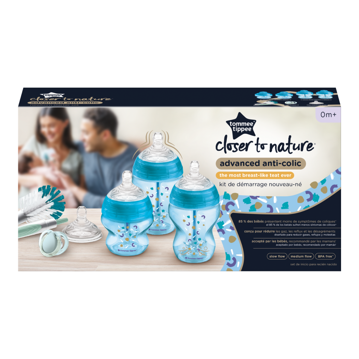 Tommee Tippee set kit biberoane Closer To Nature Advanced Anti-Colic 0m+ Albastru Imagine secundară a produsului