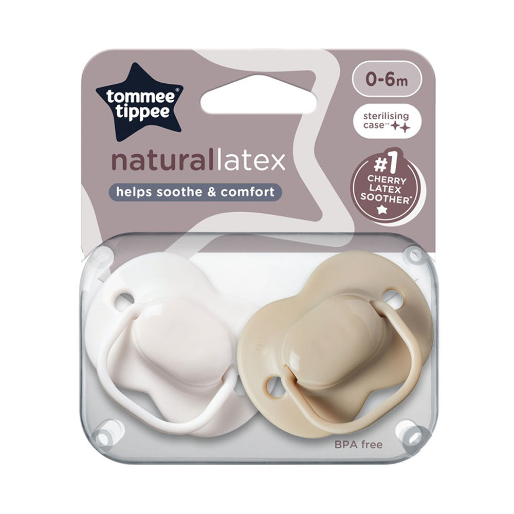 Tommee Tippee suzeta cherry latex 0-6 luni 2 buc Alb-Crem