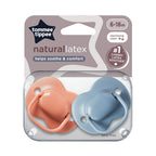 Tommee Tippee suzeta cherry latex 6-18 luni 2 buc Albastru-Coral