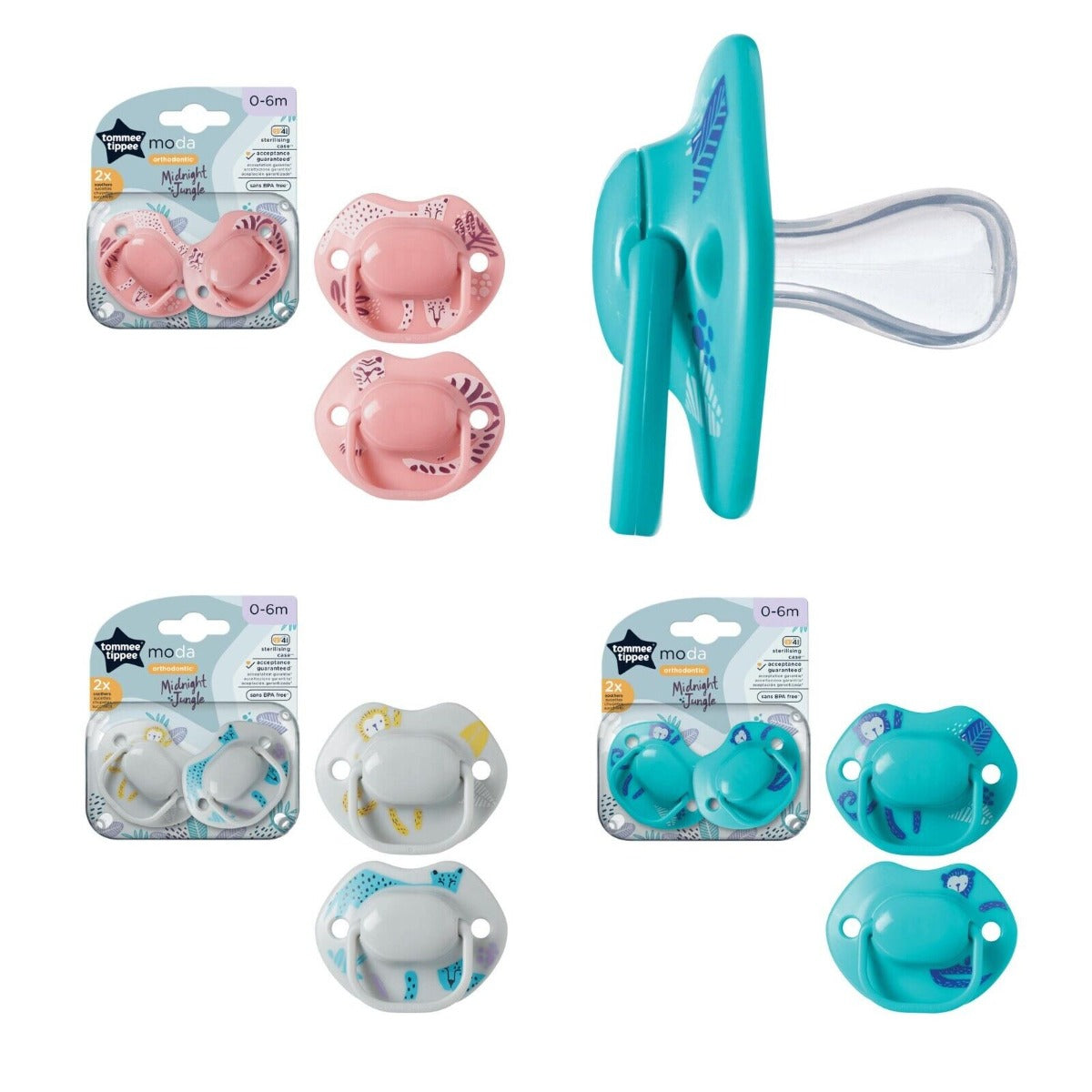 Tommee Tippee suzeta Moda 0-6 luni 2 buc Midnight Jungle