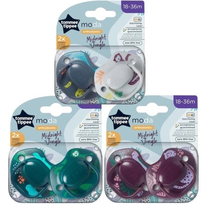 Tommee Tippee suzeta Moda 18-36 luni 2 buc Midnight Jungle