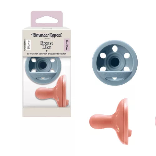 Tommee Tippee suzeta silicon Breast-Like 6-18 luni, 2 buc Terracota-Albastrui