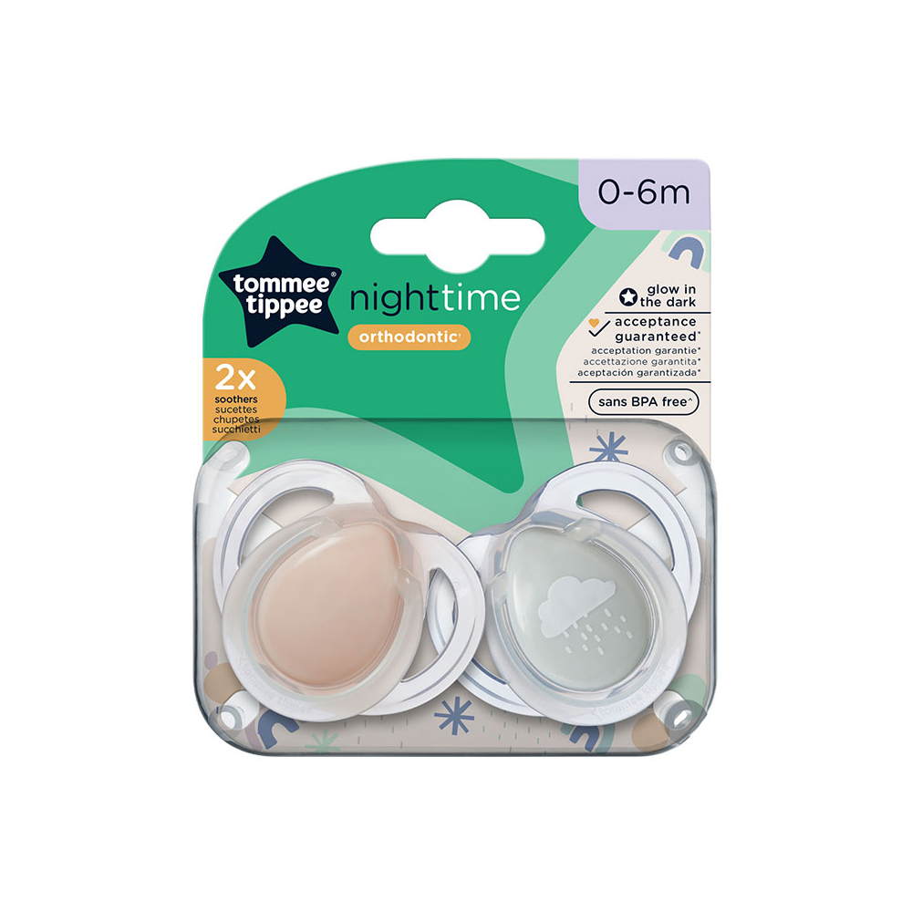 Tommee Tippee suzete fluorescente Night Time 0-6 luni, 2 buc Pastel Imagine principală a produsului