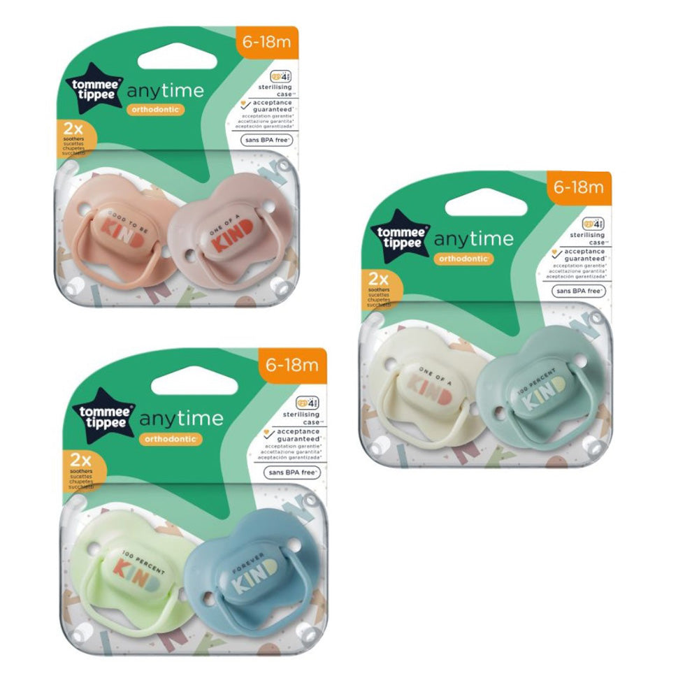 Tommee Tippee suzete ortodontice Anytime 6-18 luni, 2 buc KIND