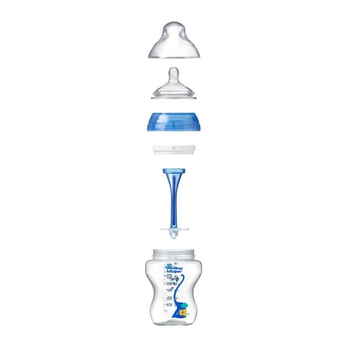 Tommee Tippee Biberon Advanced Anticolic cu tetina flux lent si senzor de temperatura 260 ml