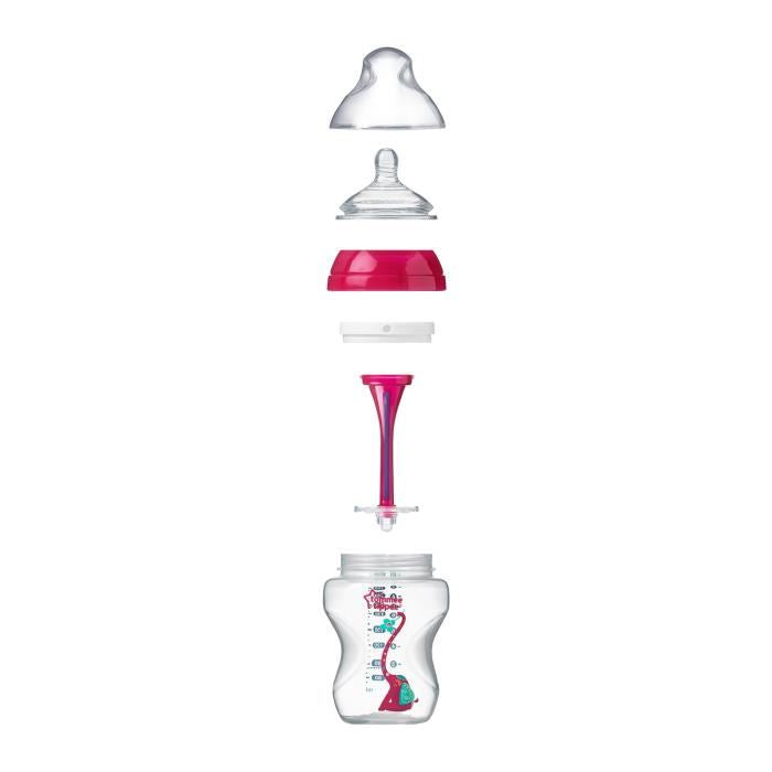 Tommee Tippee Biberon Advanced Anticolic cu tetina flux mediu si senzor de temperatura 3 luni+
