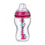 Tommee Tippee Biberon Advanced Anticolic cu tetina flux mediu si senzor de temperatura 3 luni+, 340 ml, Girl 01