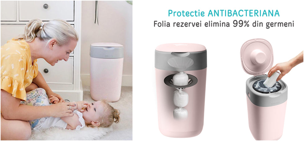 Tommee Tippee cos sangenic Twist&Click cu 1 rezerva