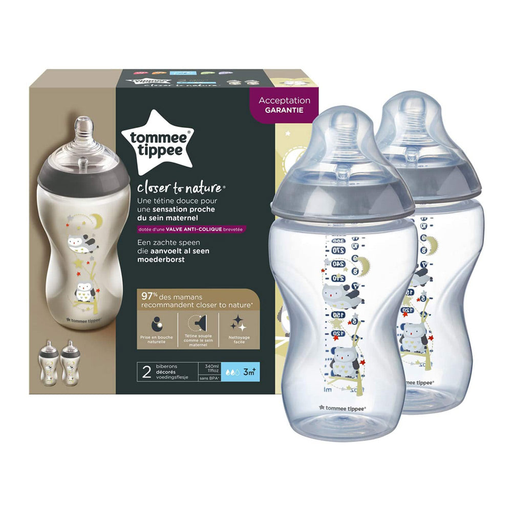 Tommee Tippee Set 2 biberoane Closer to Nature 340 ml 3m+,  Imagine principală a produsului