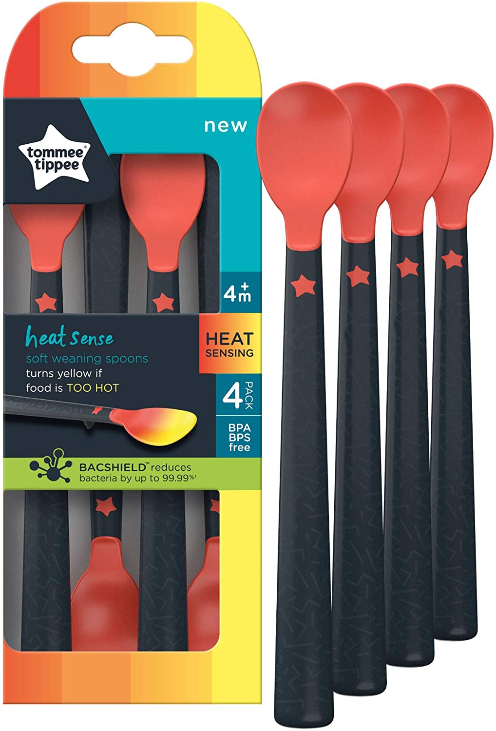 Tommee Tippee set 4 lingurite termosensibile Heat Sense 4m+ 01 Imagine principală a produsului