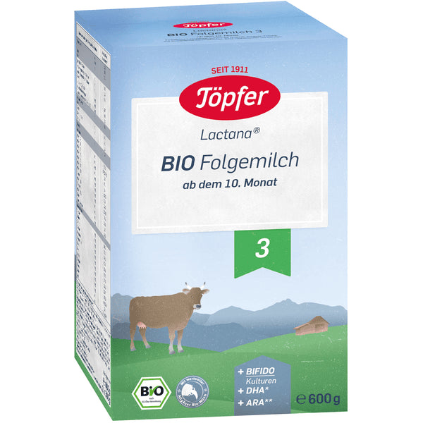 Topfer Lactana Bio3 lapte praf pentru 10 luni+, 600 g 
