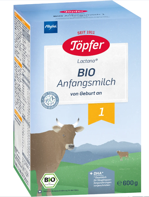 Topfer Lactana Bio1 lapte praf pentru 0 luni+, 600 g 