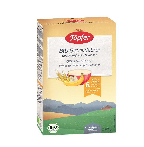 Topfer Bio Organic cereale din gris cu mere