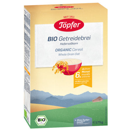 Topfer Bio Organic cereale din ovaz integral 6 luni+, 175 g 