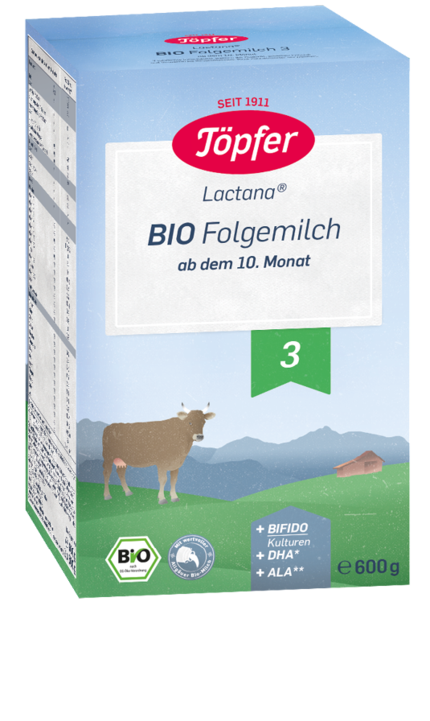Topfer Lactana Bio3 lapte praf pentru 10 luni+, 600 g 