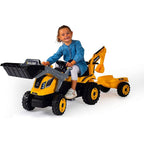 Smoby tractor cu pedale si remorca Builder Max 3 ani+ Galben