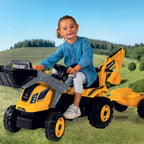 Smoby tractor cu pedale si remorca Builder Max 3 ani+ Galben