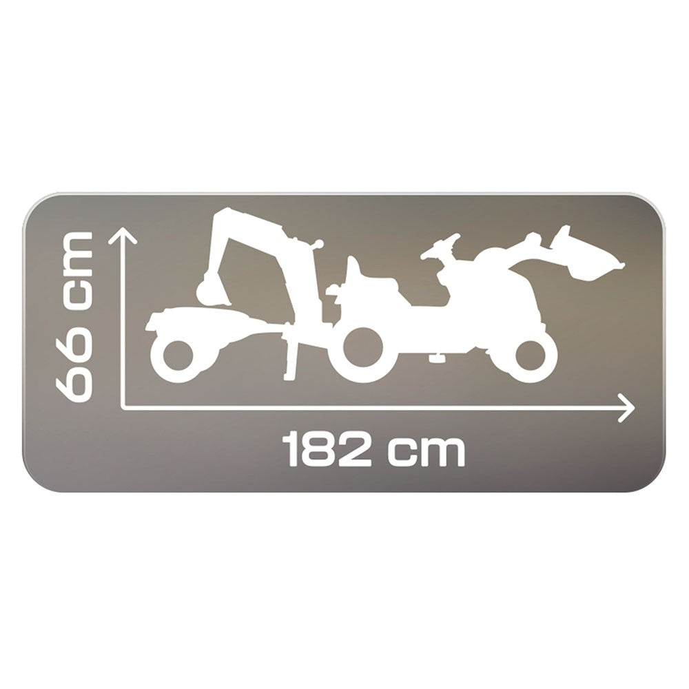 Smoby tractor cu pedale si remorca Builder Max 3 ani+ Galben