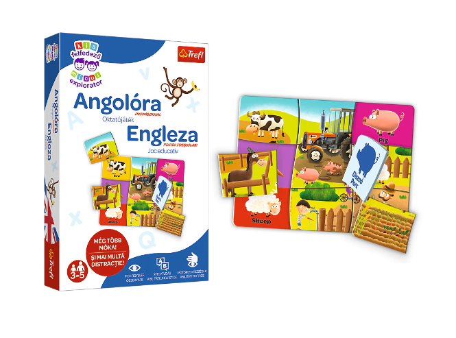 Trefl  puzzle joc educativ Micul explorator 3-5 ani, Ora de engleza