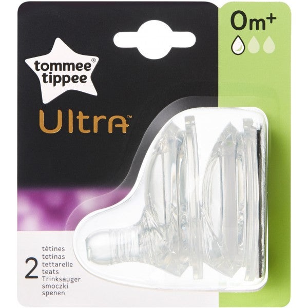 Tommee Tippe tetine silicon cu flux lent Ultra 0m+, 2 buc Imagine principală a produsului