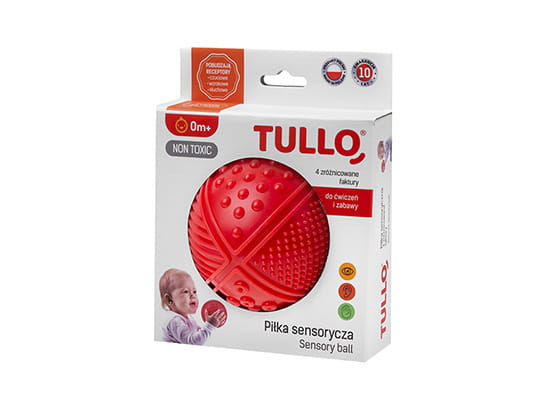 Tullo jucarie minge Sensory Ball 0m+ Red