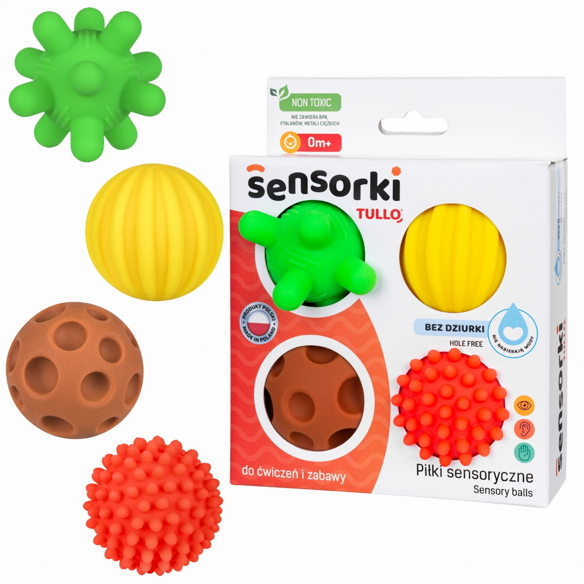 Tullo jucarie set educativ mingi senzoriale 4 buc 0m+