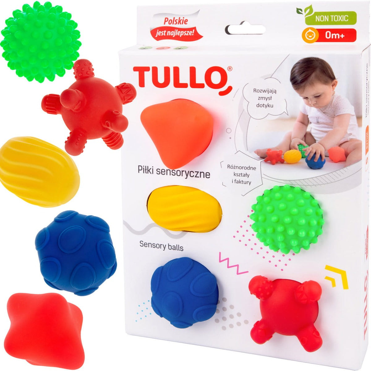 Tullo jucarie set educativ mingi senzoriale 5 buc 0m+