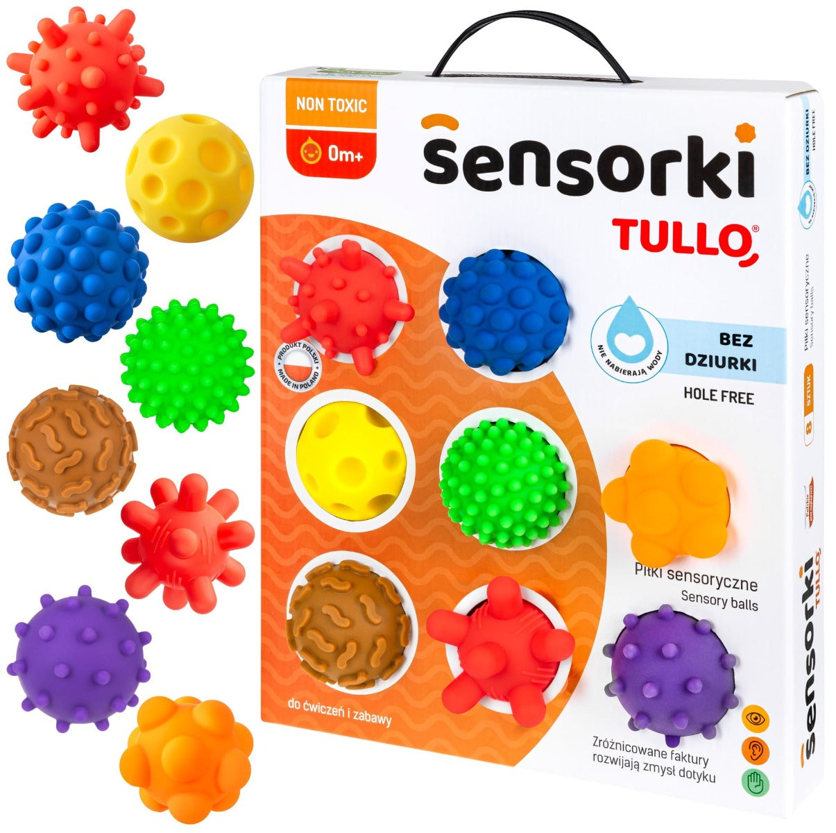 Tullo jucarie set educativ mingi senzoriale 8 buc 0m+