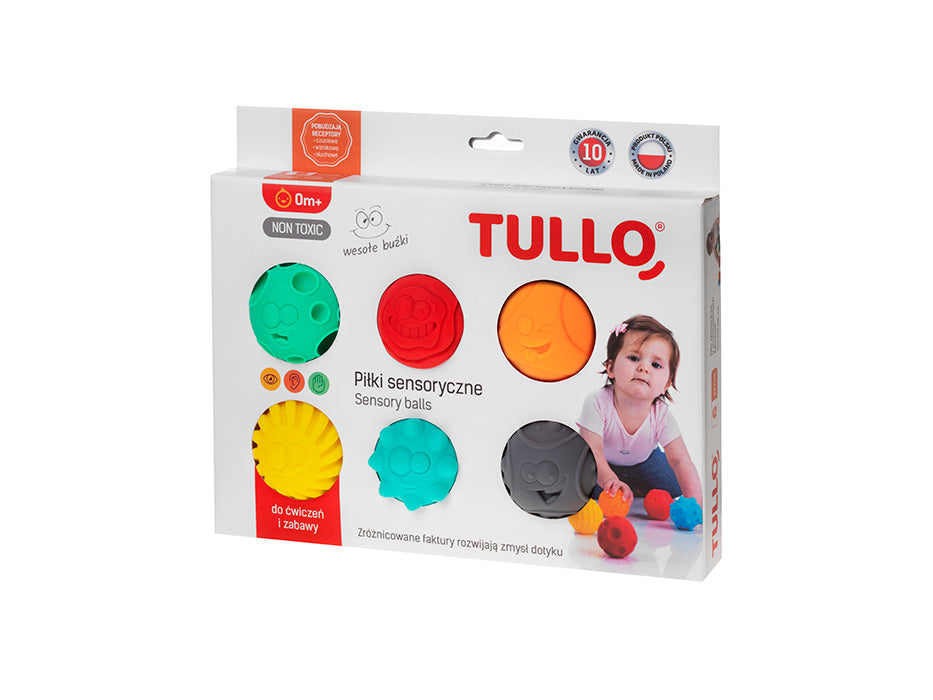 Tullo set de 6 bile senzoriale 0m+, Colorate 462A 01 Imagine principală a produsului