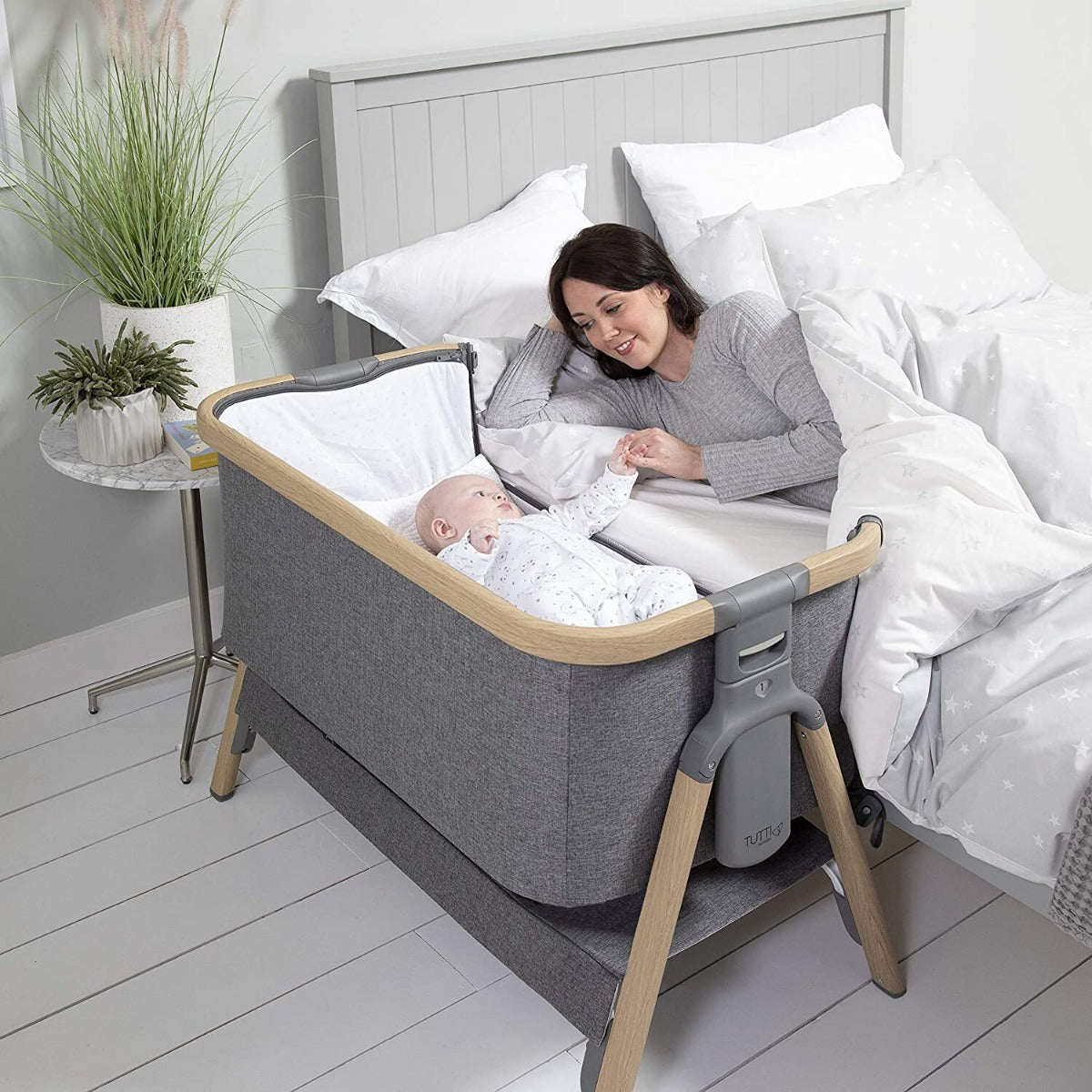 Tutti Bambini patut 2in1 co-sleeper CoZee 0m+ Oak&Charcoa
