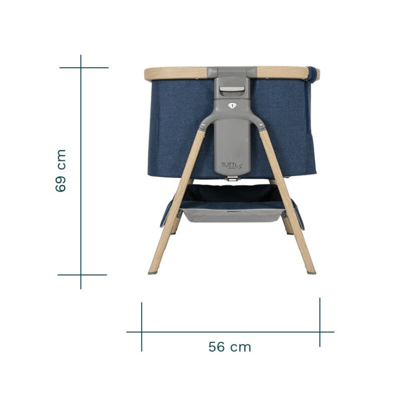Tutti Bambini patut 2in1 co-sleeper CoZee 0m+ Oak&Sterling Silver