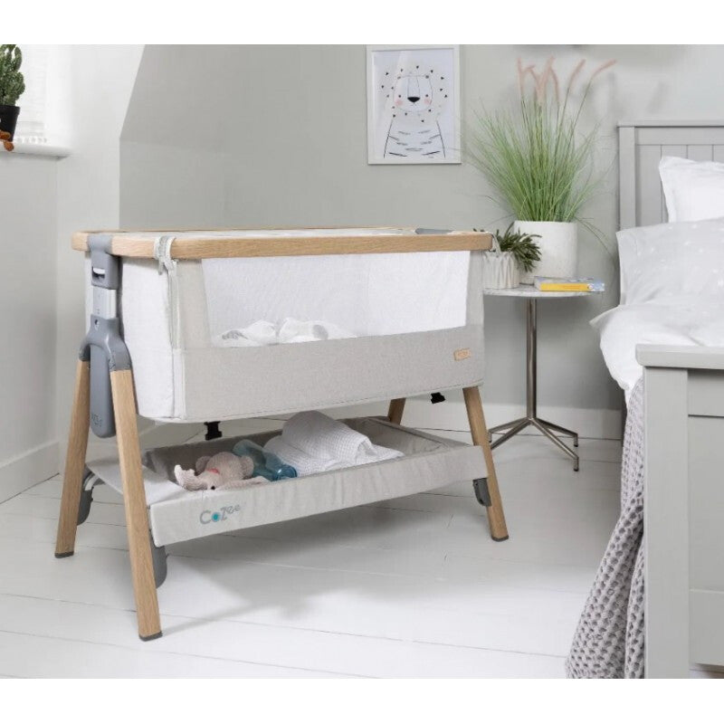 Tutti Bambini patut 2in1 co-sleeper CoZee 0m+ Oak&Sterling Silver