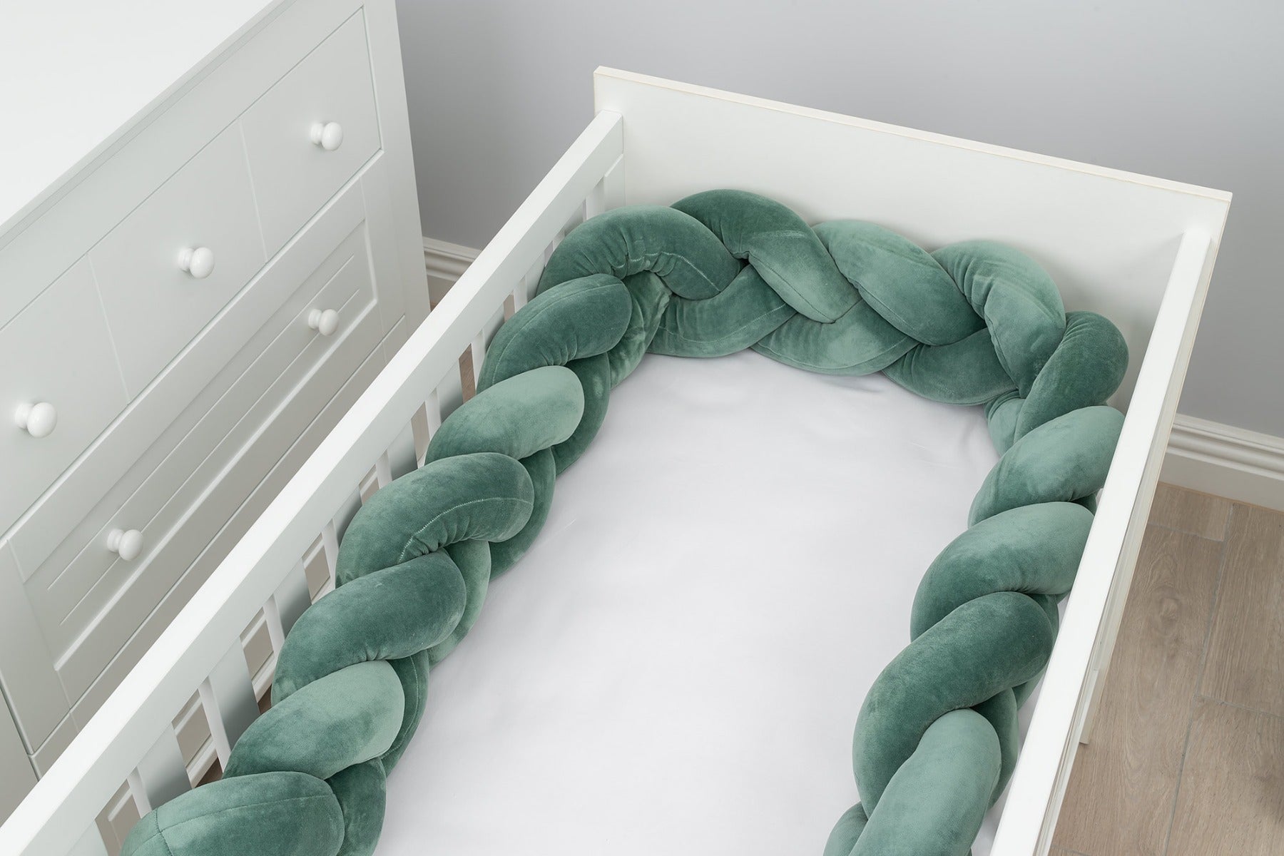 Tutto Lina aparator pat impletit Velur Exclusiv 360 cm 0m+, Green Imagine principală a produsului
