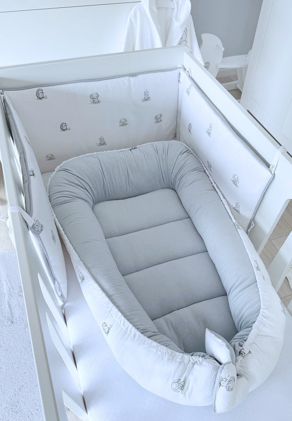 Tutto Lina cuib pentru bebelusi 0m+, New Petite Fauna Light Grey Imagine principală a produsului