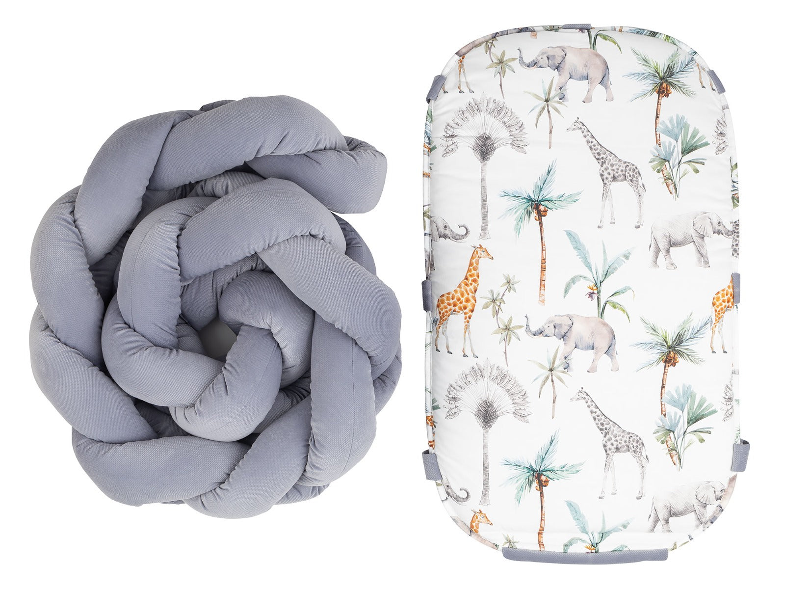 Tutto Lina cuib si aparator pat impletit Velvet 0m+ Safari Grey 