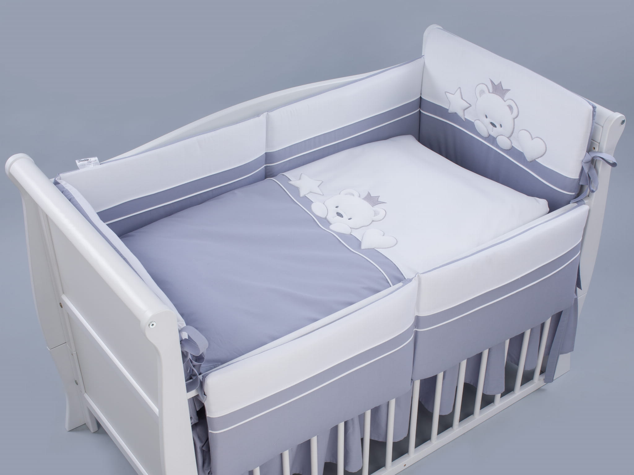 Tutto Lina lenjerie de pat 7 piese - Bear Crown Grey Imagine principală a produsului