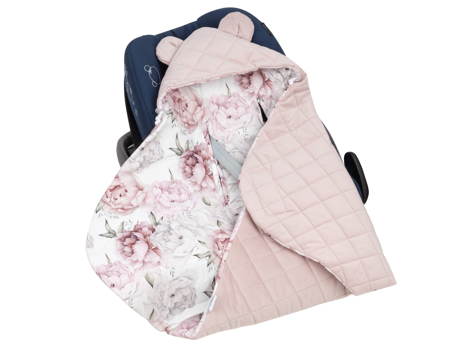 Tutto Lina paturica cu urechiuse pentru scune auto 0m+ Lovely Roses Imagine principală a produsului