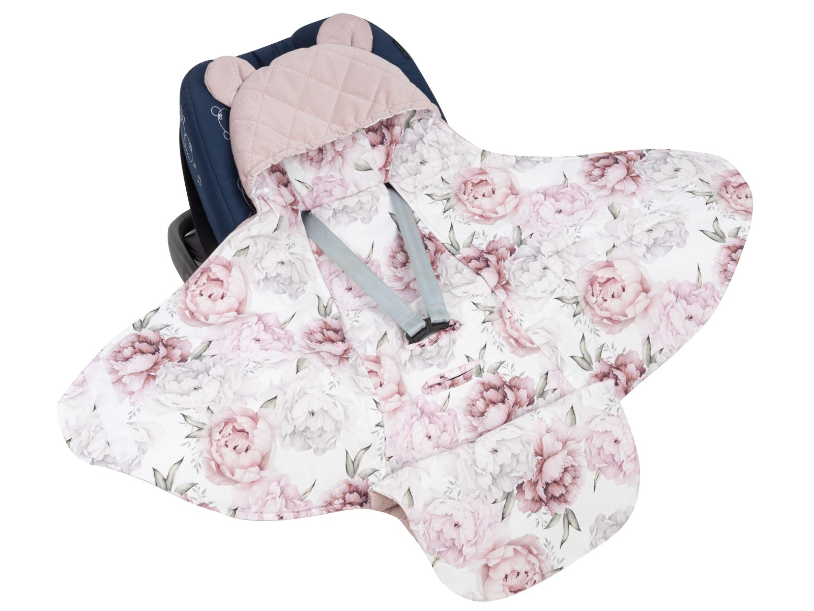 Tutto Lina paturica si port bebe cu urechiuse pentru scune auto 6m+ Lovely Roses