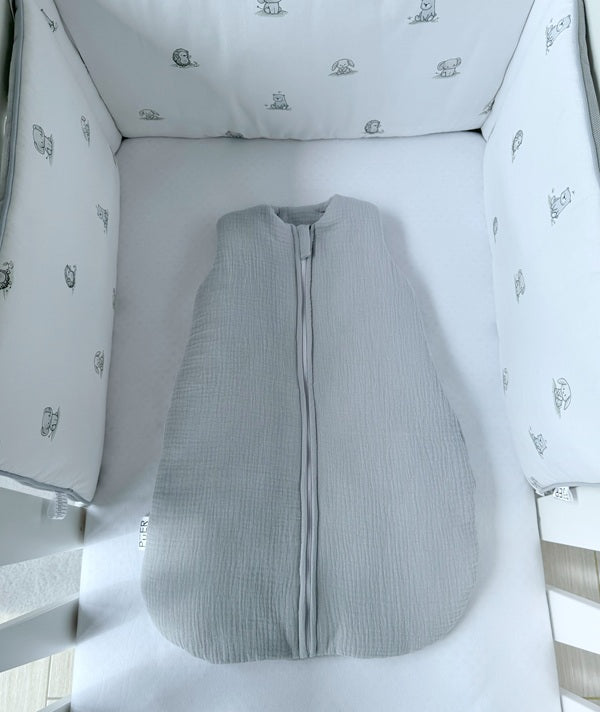 Tutto Lina sac de dormit 0-6 luni New Petite Fauna Light Grey