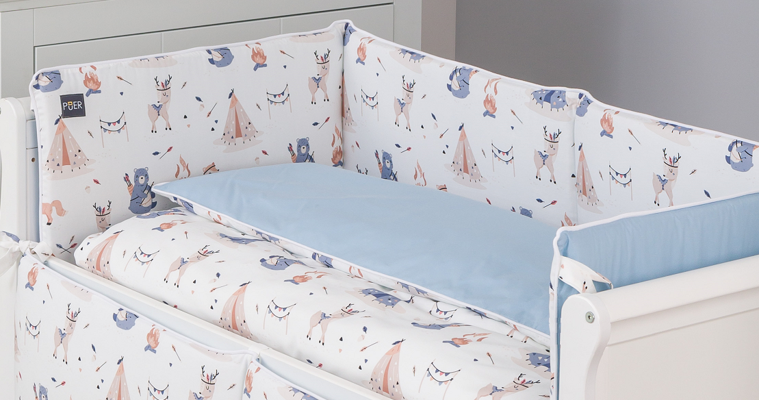 Tutto Lina aparator pat 180 cm 0m+, Tepee Blue Imagine principală a produsului