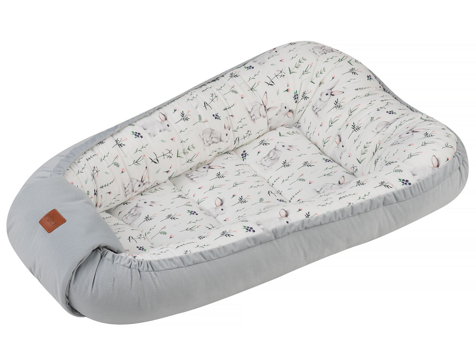 Tutto Lina cuib pentru bebelusi velur cu protector 0m+, Rabbits