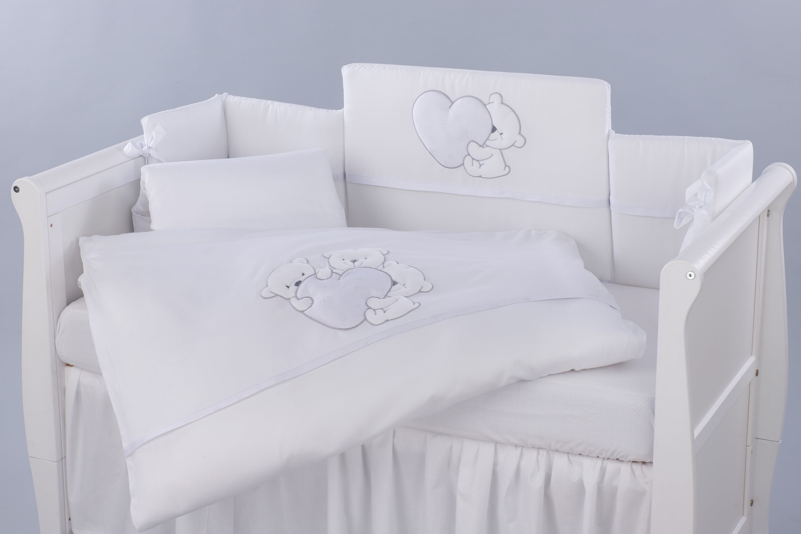 Tutto Lina lenjerie de pat 7 piese Cuore, White Imagine principală a produsului