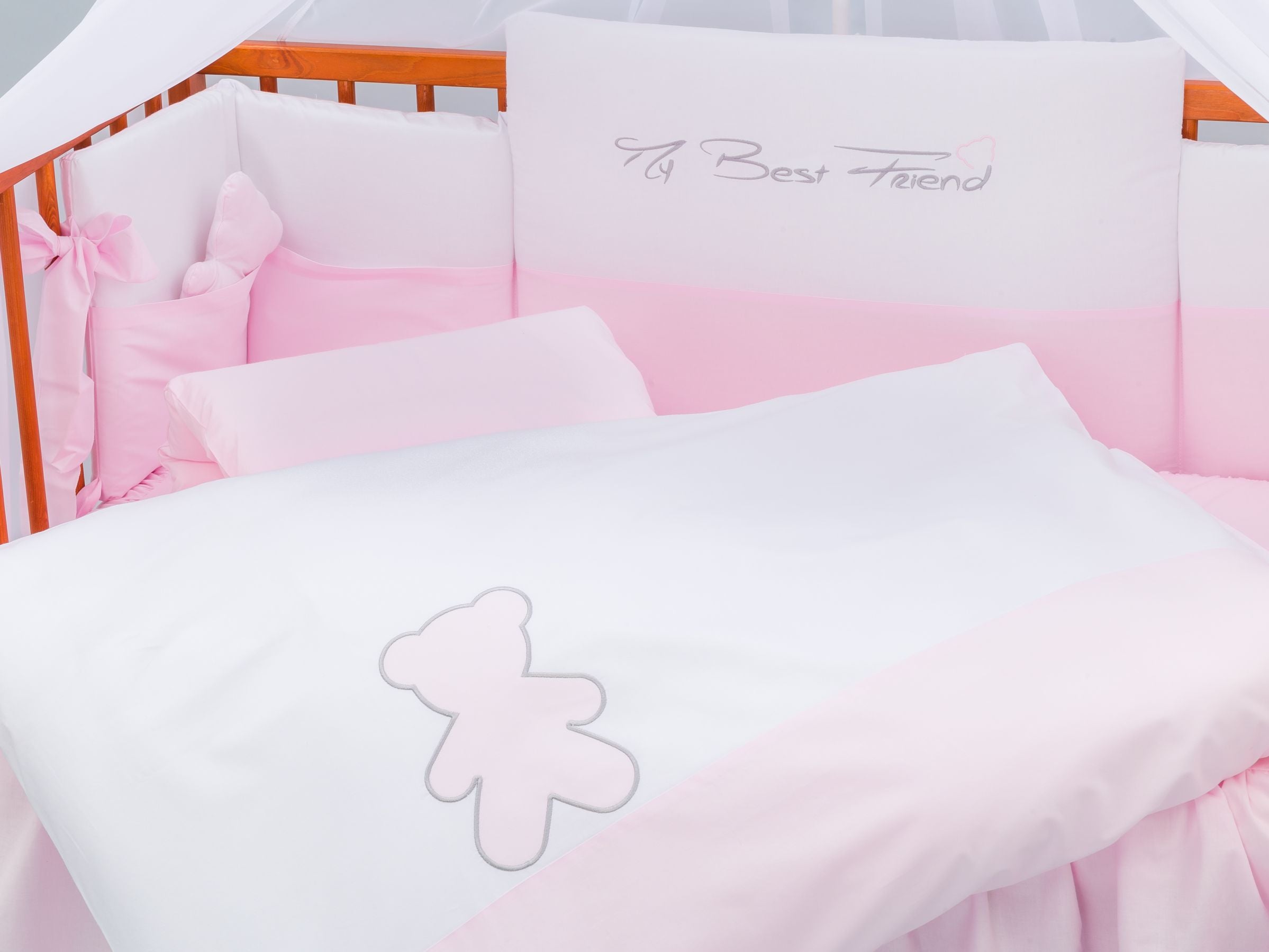 Tutto Lina lenjerie de pat 7 piese Bear 3D Pink 01