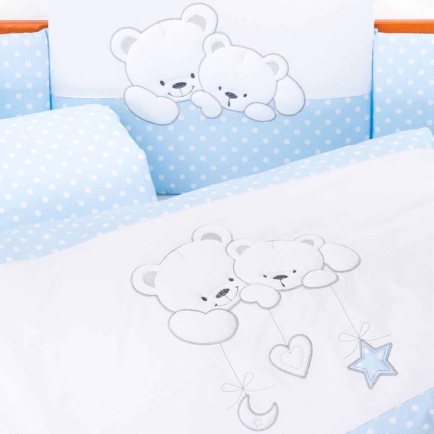 Tutto Lina lenjerie de pat 2 piese Cuddle Bears Blue Imagine principală a produsului