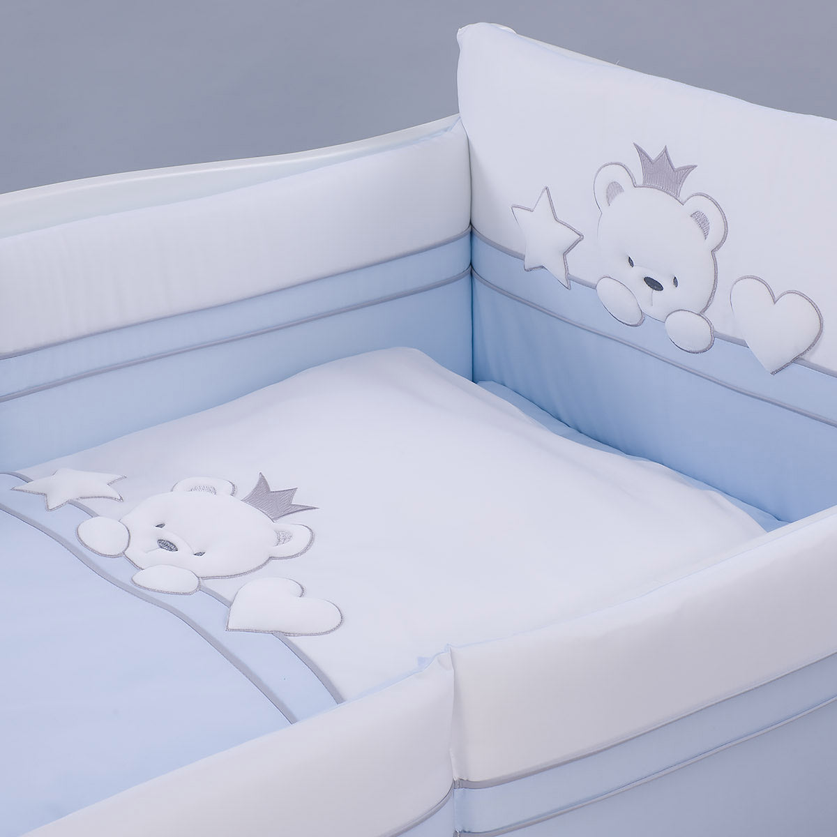 Tutto Lina lenjerie de pat Tusia 7 piese Bear Crown Blue 02 Imagine principală a produsului