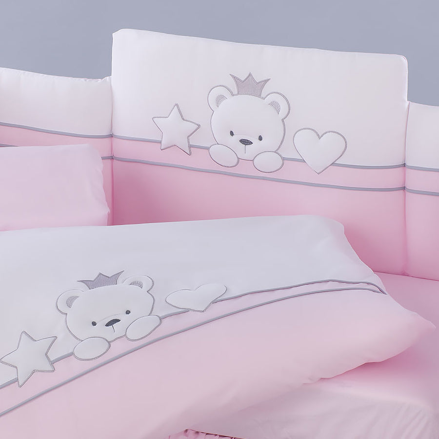 Tutto Lina lenjerie de pat Tusia 7 piese Bear Crown Pink 02