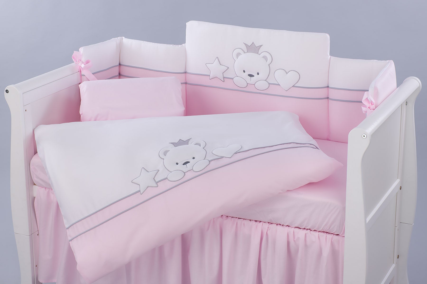 Tutto Lina lenjerie de pat Tusia 7 piese Bear Crown Pink 01