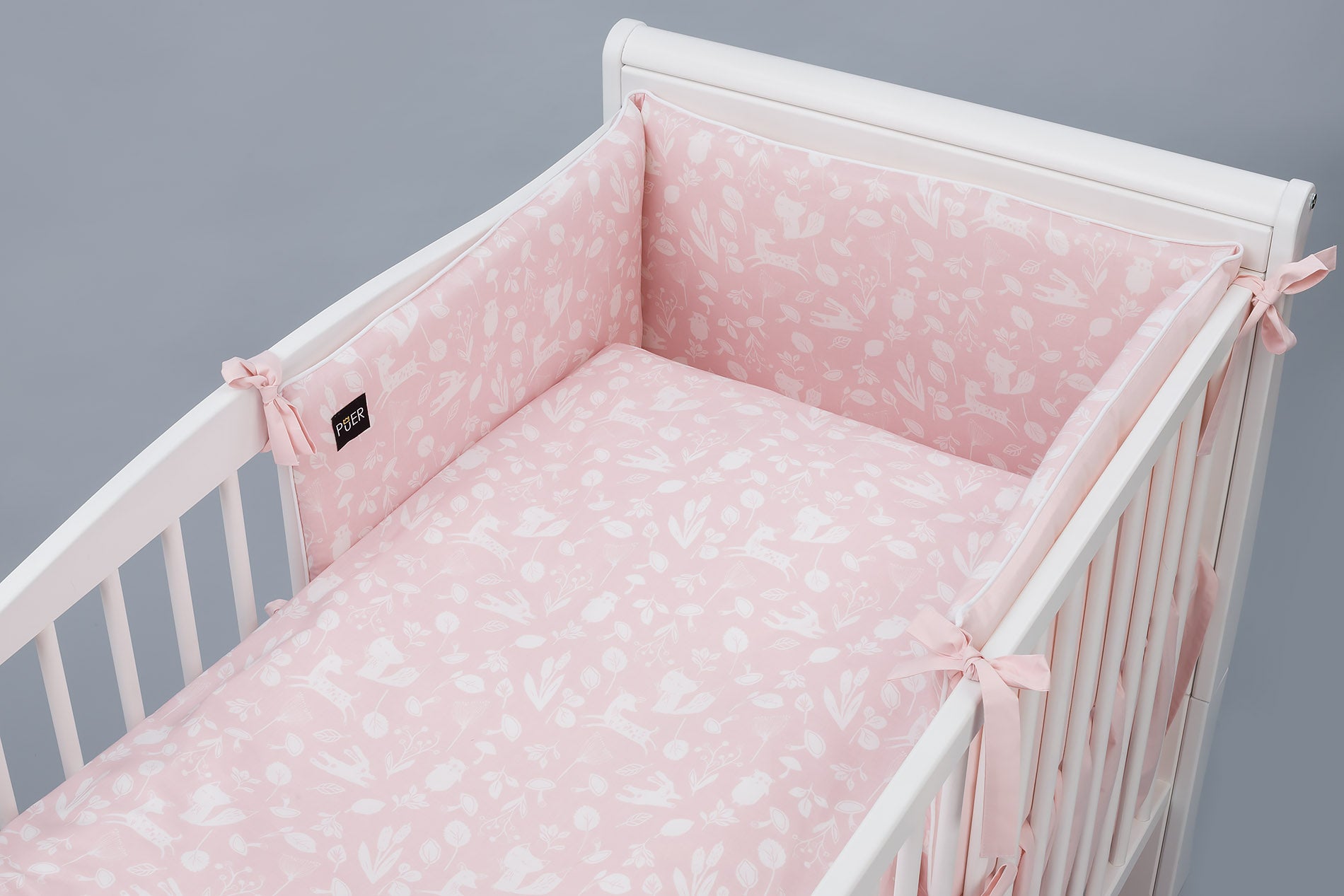 Tutto Lina lenjerie de pat Tusia 7 piese Forest Animals Pink 01