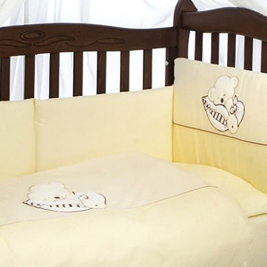 Tutto Lina Set lenjerie pat 4 piese Sleeping Bear Crem 0