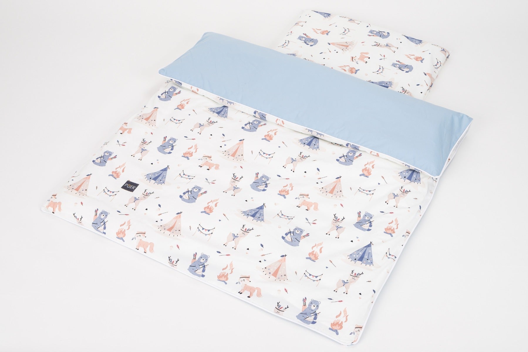Tutto Lina set plapuma+perna bumbac Tepee blue